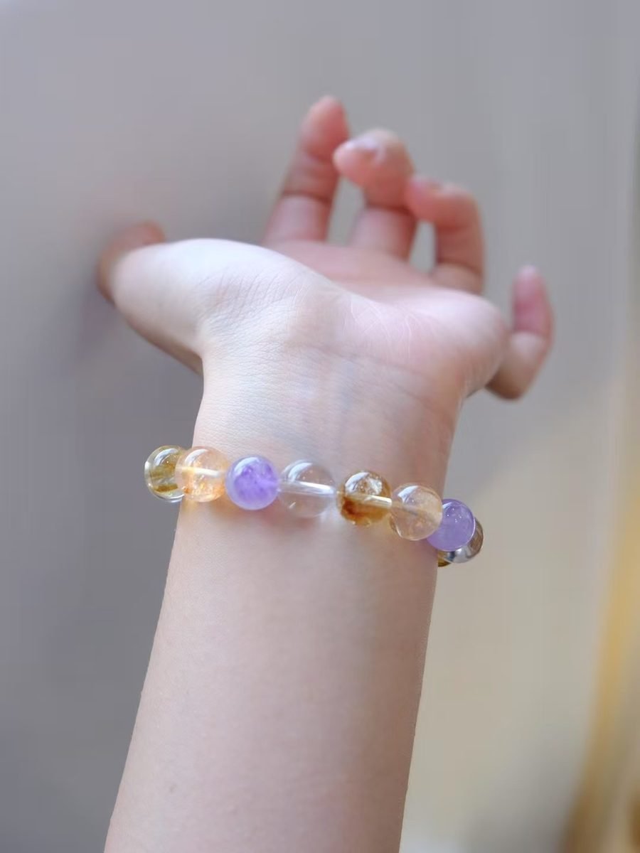 Amethyst Bracelet with Clear Quartz — Ref. 02194 - Image 5