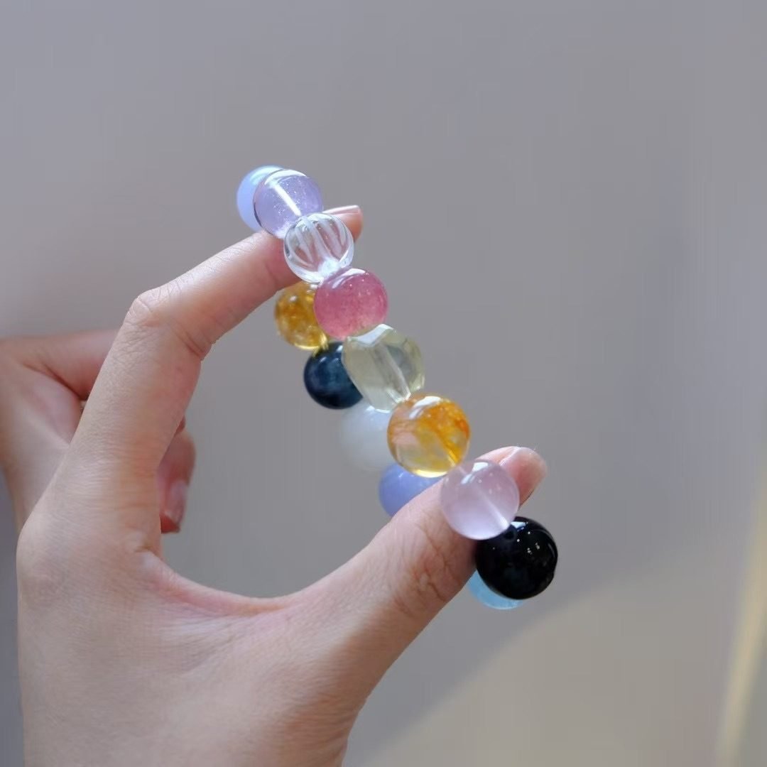 7 Chakra Balancing Bead Strand with Rose Quartz & Black Obsidian - Image 4