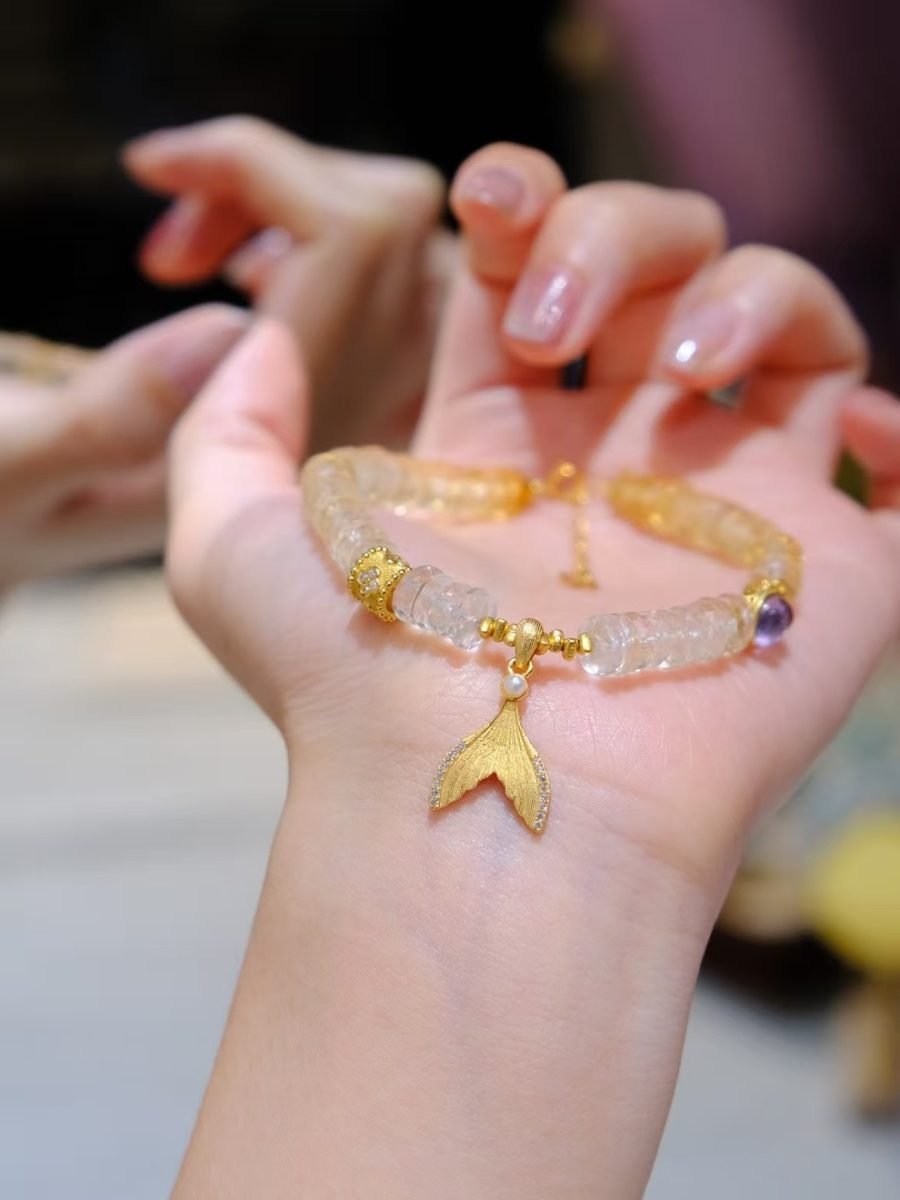 Amethyst Faceted Bracelet with Citrine — Ref. 02221