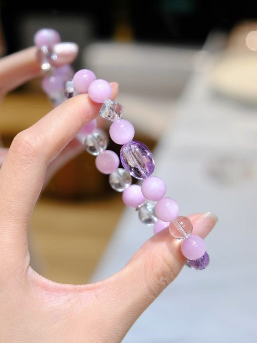7 Chakra Balancing Bracelet with Rose Quartz & Kunzite — Ref. 02265 - Image 2