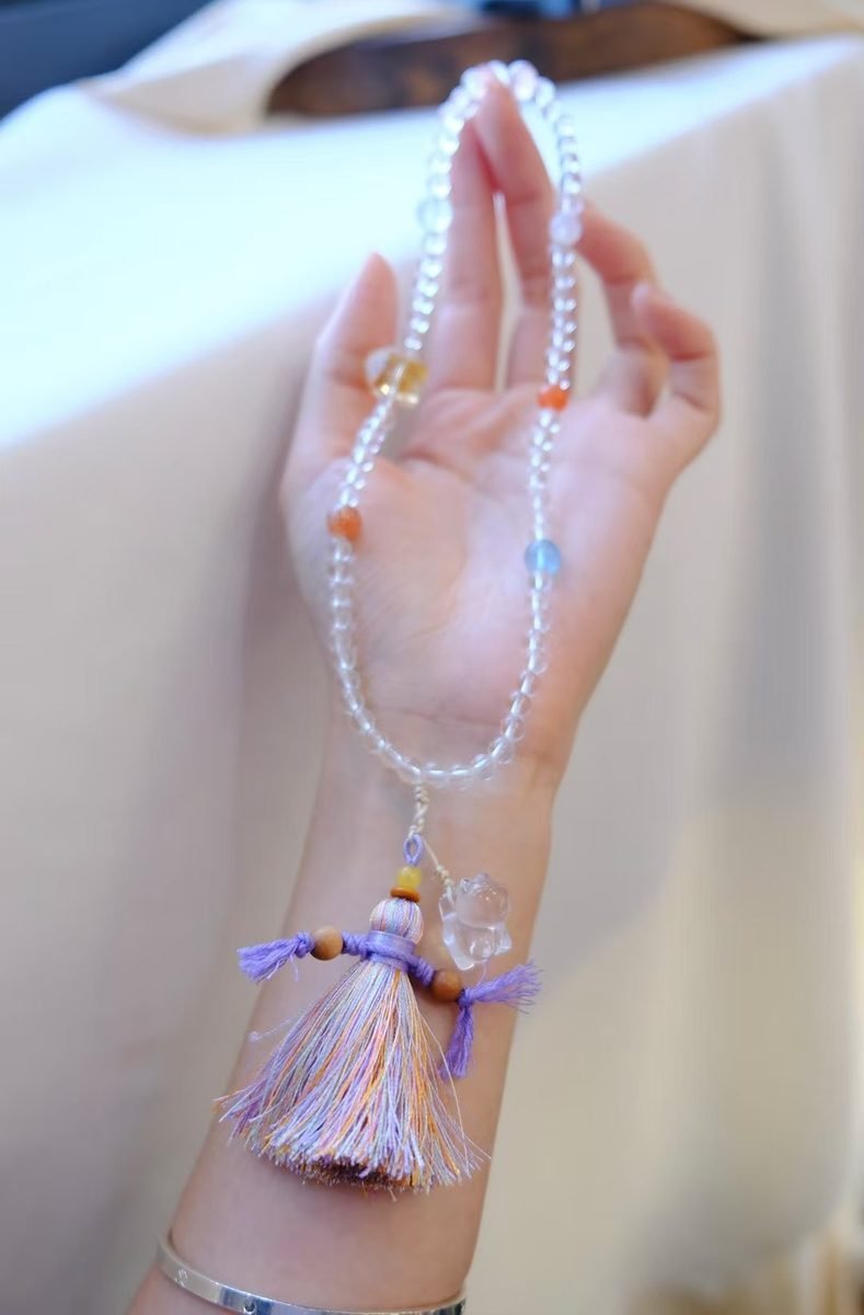 7 Chakra Balancing Bracelet with Clear Quartz & Red Agate