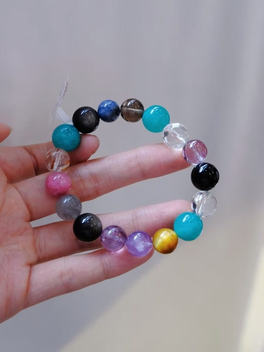 7 Chakra Balancing Bracelet with Rainbow Moonstone & Amethyst — Ref. 02281 - Image 4