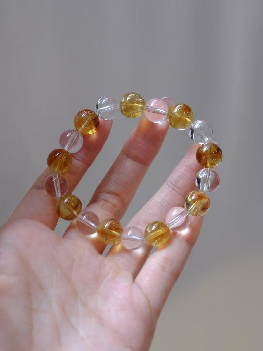 Citrine Bracelet with Clear Quartz — Ref. 02284