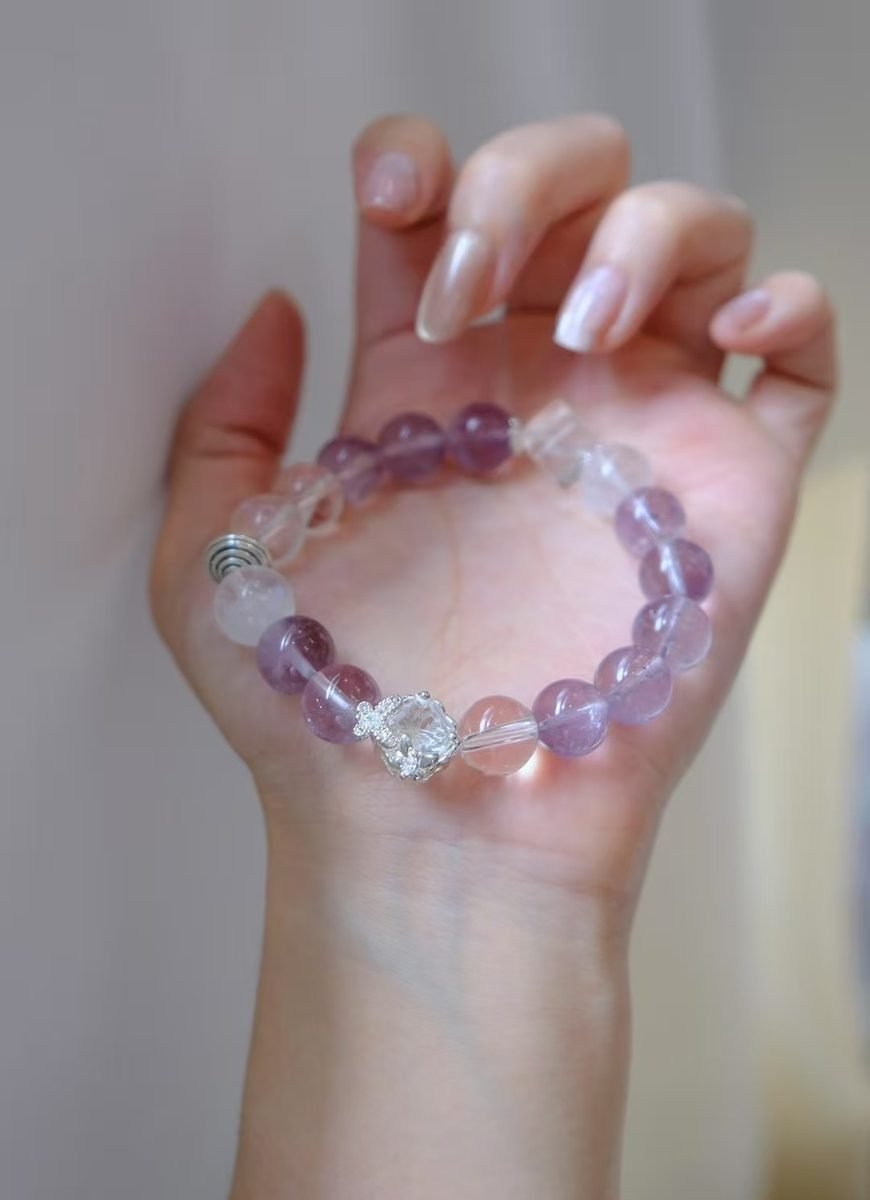 Amethyst Bracelet with Clear Quartz — Ref. 02285