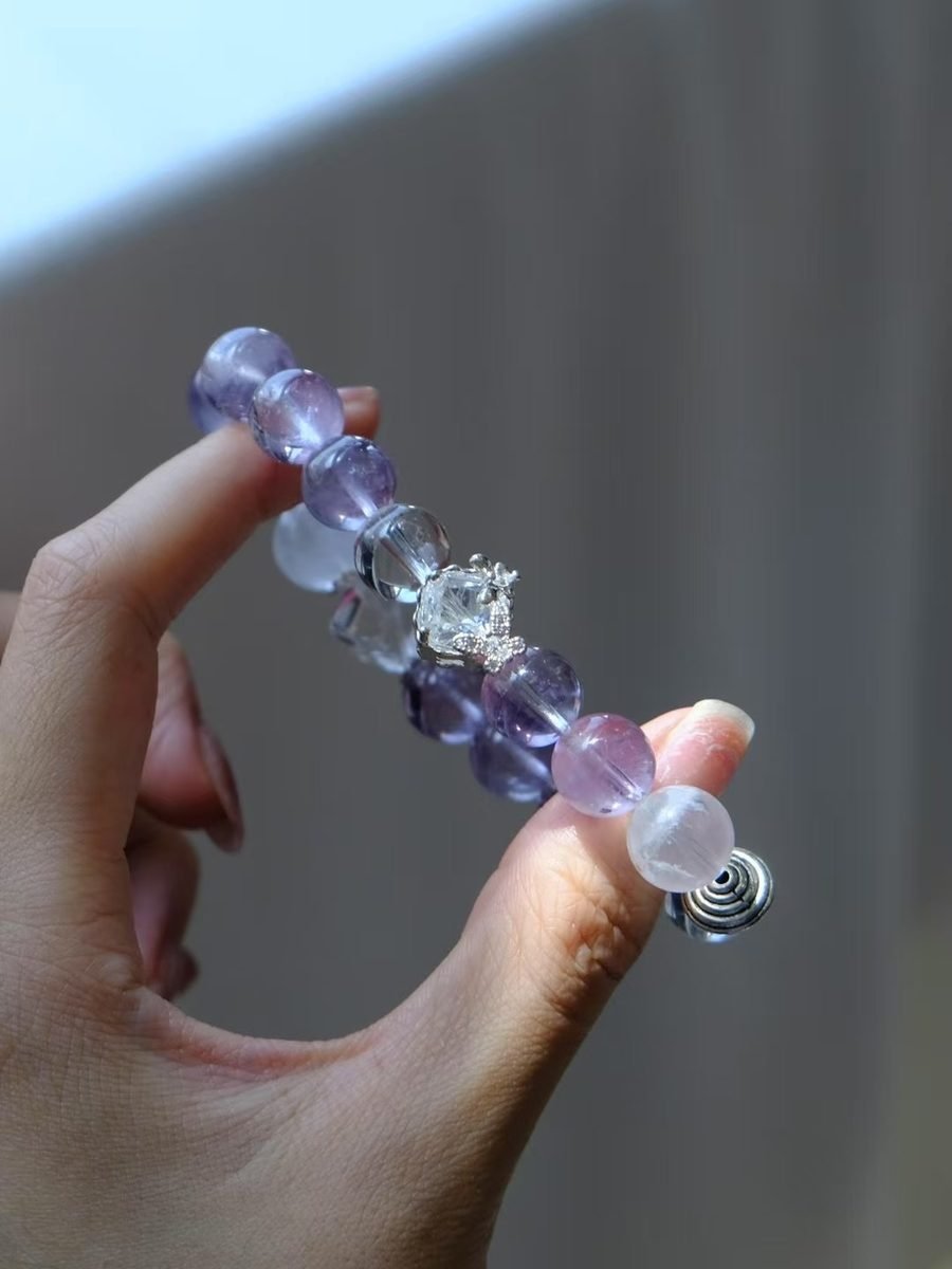 Amethyst Bracelet with Clear Quartz — Ref. 02285 - Image 4