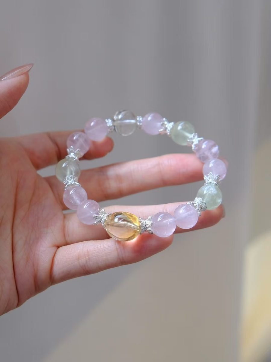 Citrine Bracelet with Rose Quartz & Clear Quartz