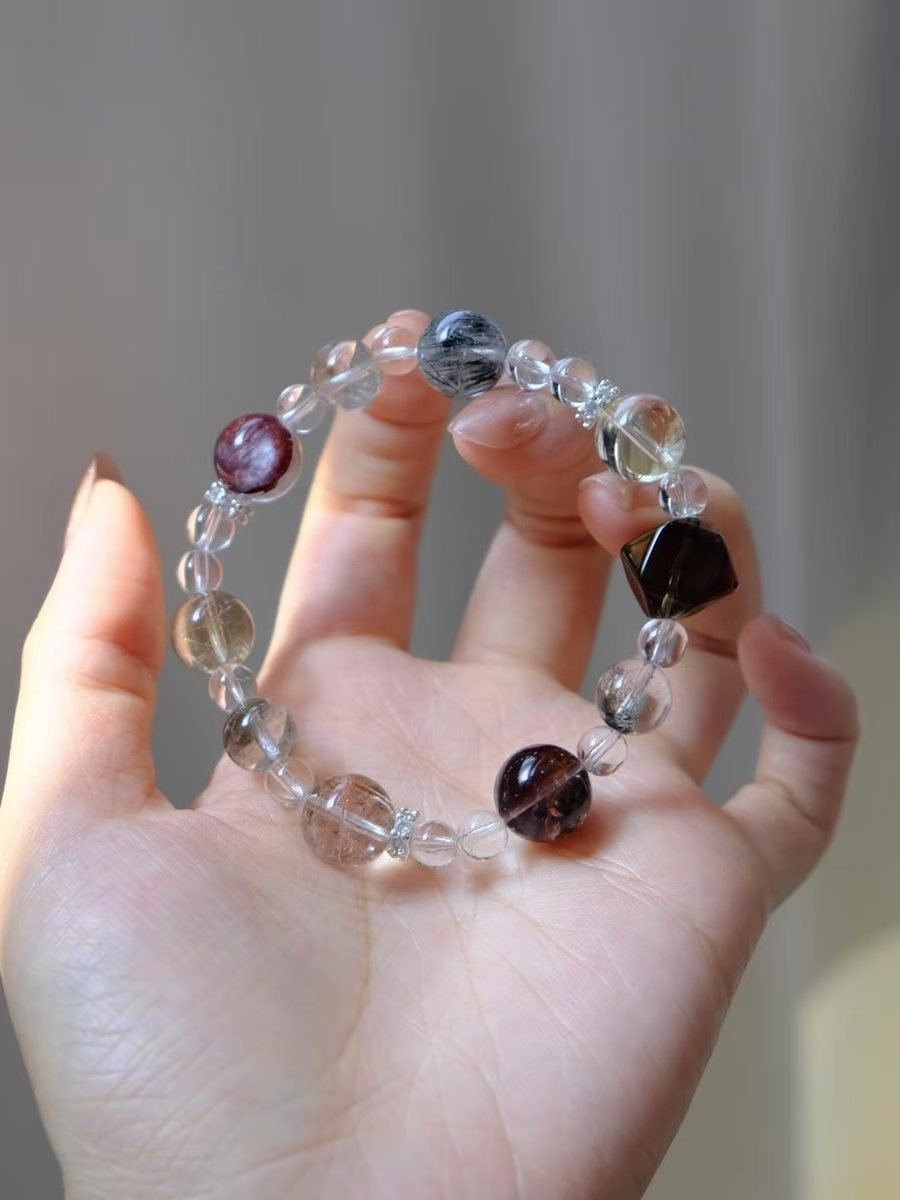 7 Chakra Balancing Bracelet with Clear Quartz & Citrine