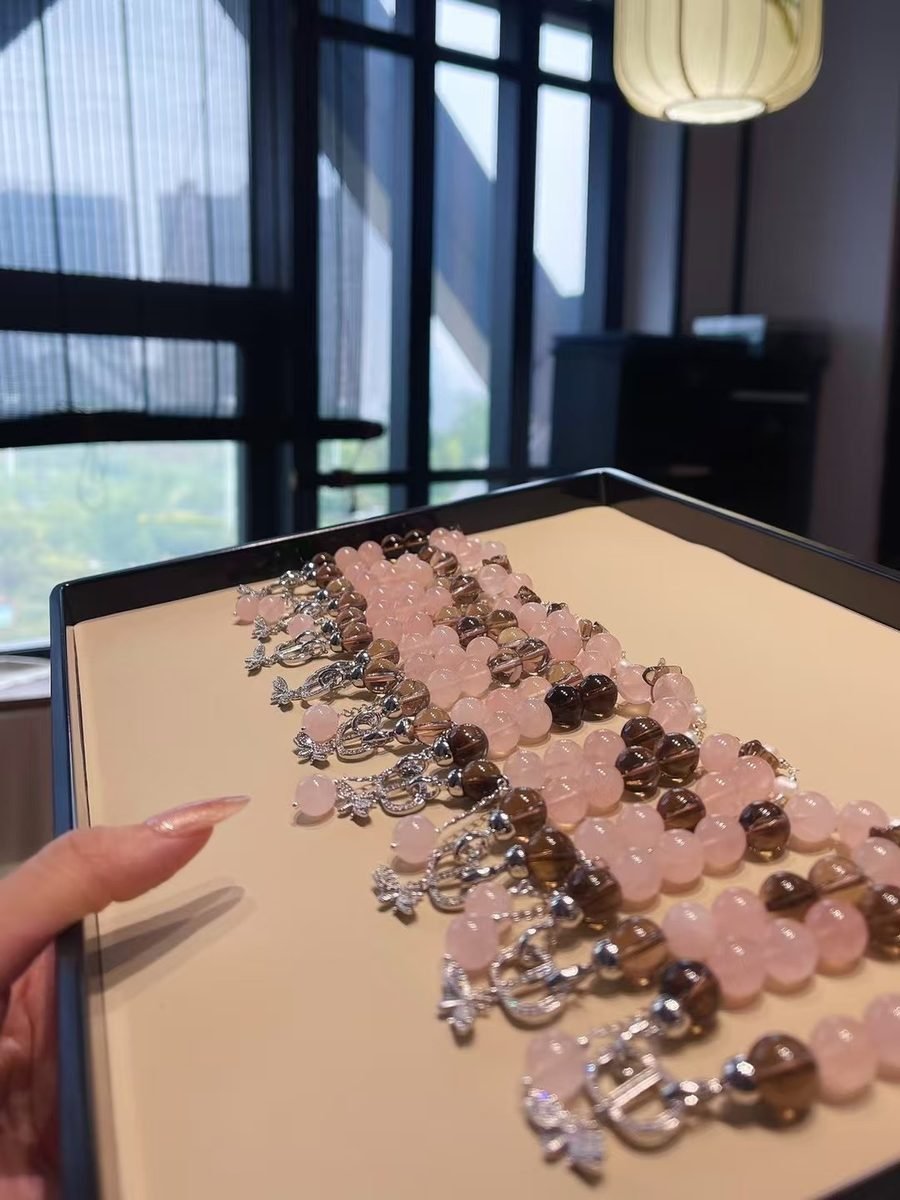 Rose Quartz Bracelet with Smoky Quartz