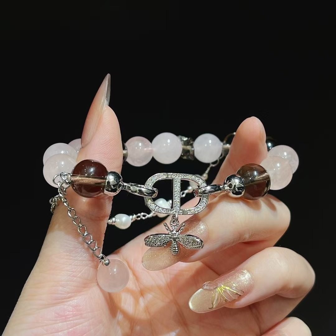 Rose Quartz Bracelet with Smoky Quartz - Image 2