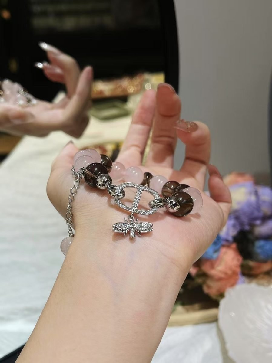 Rose Quartz Bracelet with Smoky Quartz - Image 3