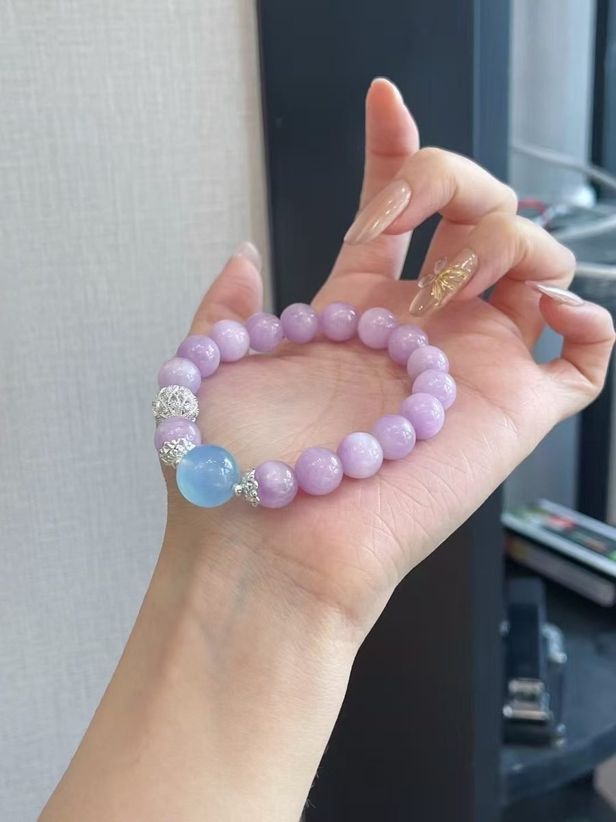 13mm Amethyst Bracelet with Kunzite & Aquamarine