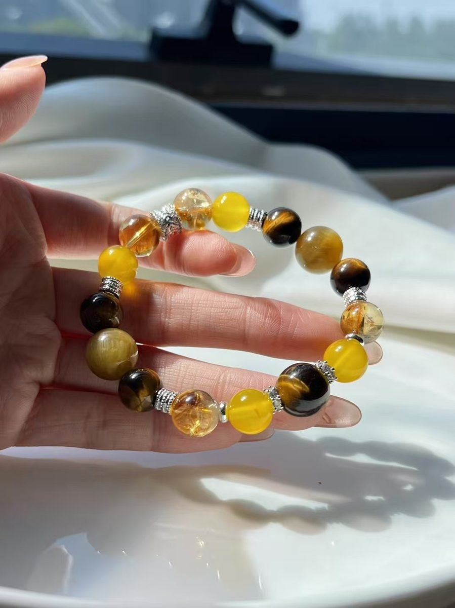 Citrine Bracelet with Tiger Eye — Ref. 02392 - Image 4