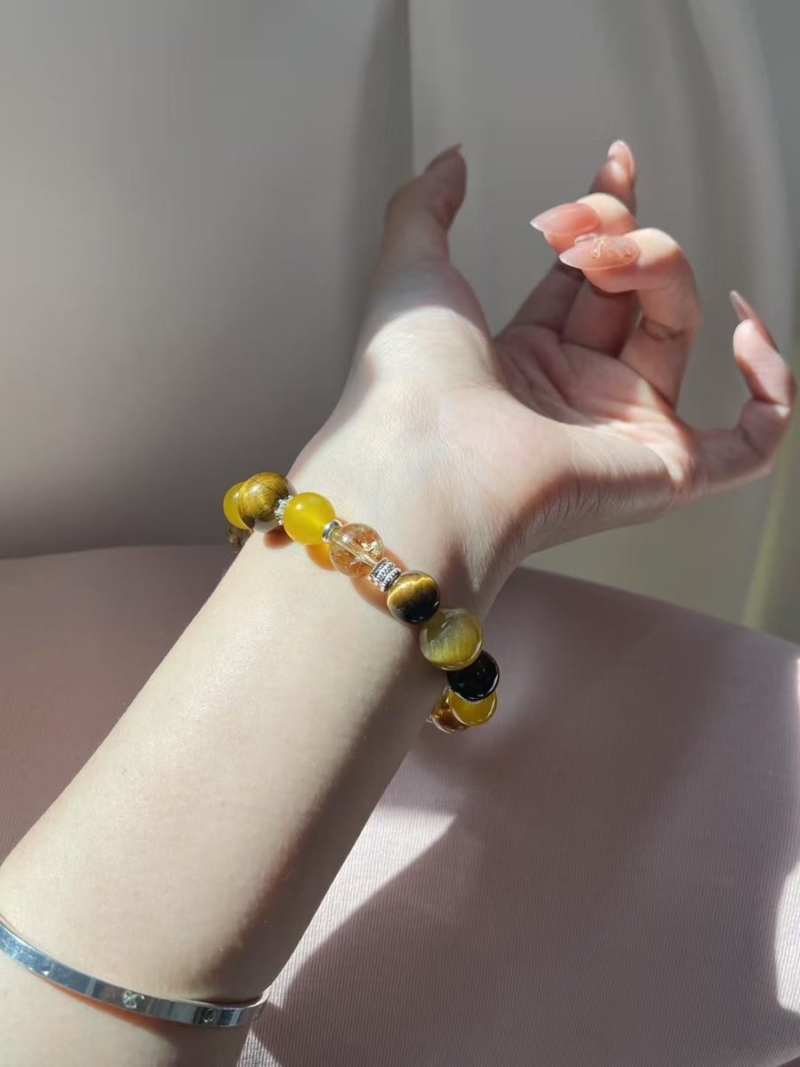 Citrine Bracelet with Tiger Eye — Ref. 02392 - Image 6