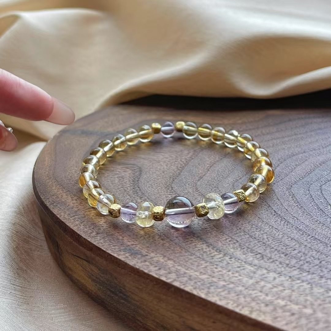 Citrine Faceted Bracelet with Amethyst