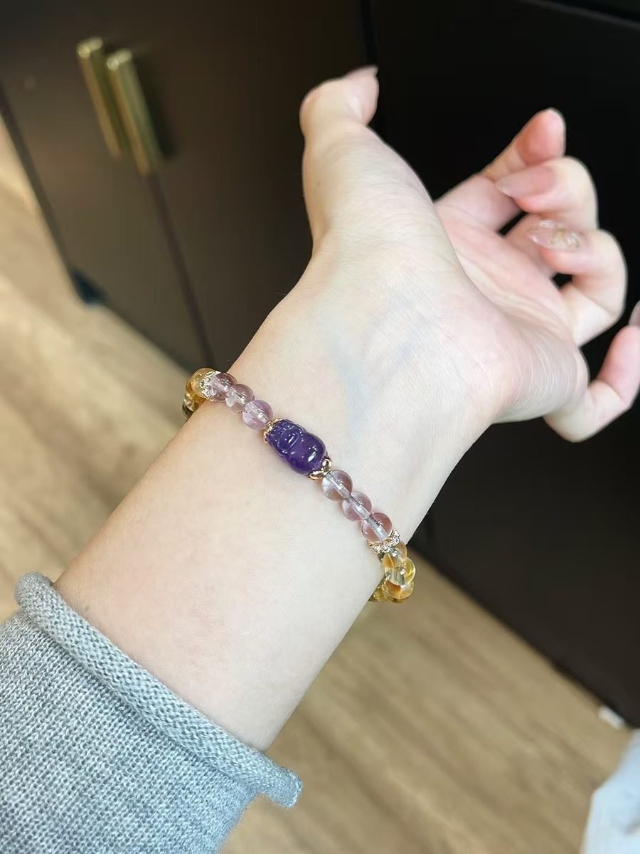 Citrine Bracelet with Amethyst — Ref. 02404 - Image 4