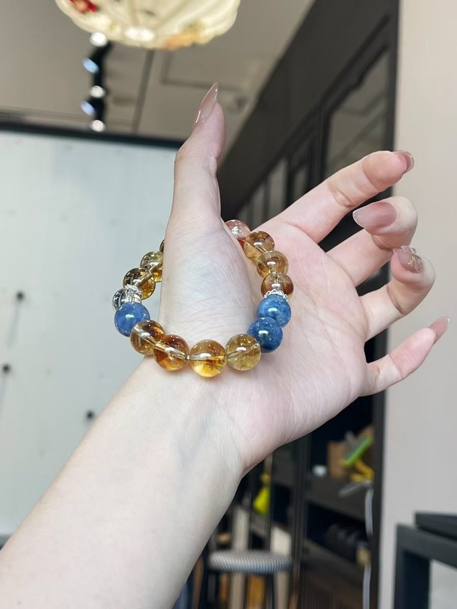 Citrine Bracelet with Clear Quartz — Ref. 02410