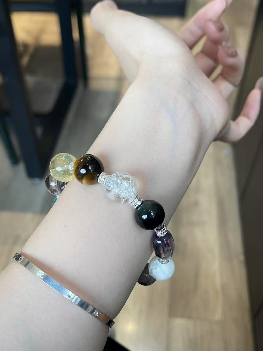 7 Chakra Balancing Bracelet with Amazonite & Aquamarine - Image 6