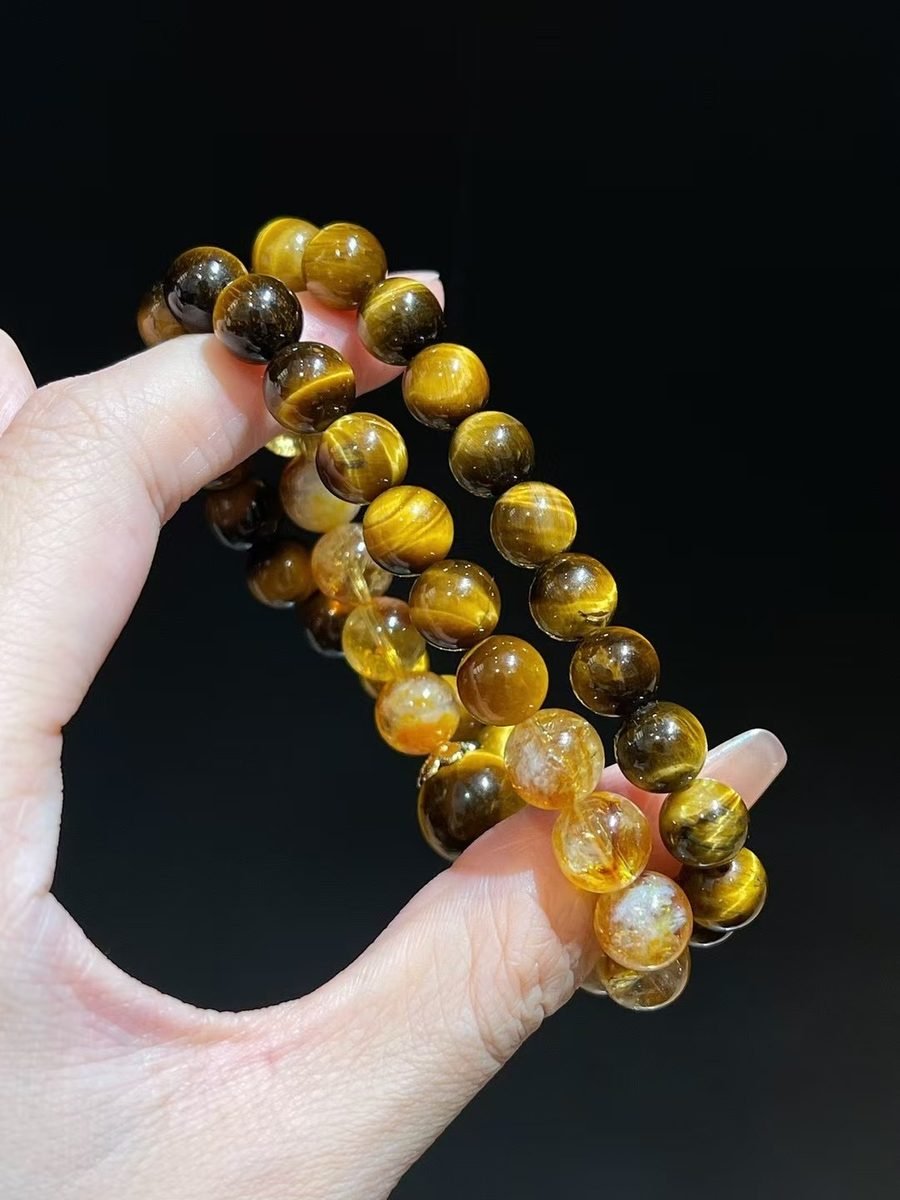 Citrine Bracelet with Tiger Eye — Ref. 02438