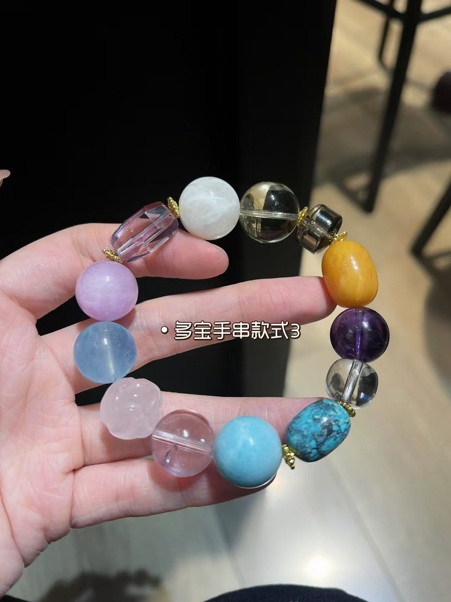 7 Chakra Balancing Bracelet with Rose Quartz & Amethyst — Ref. 02441