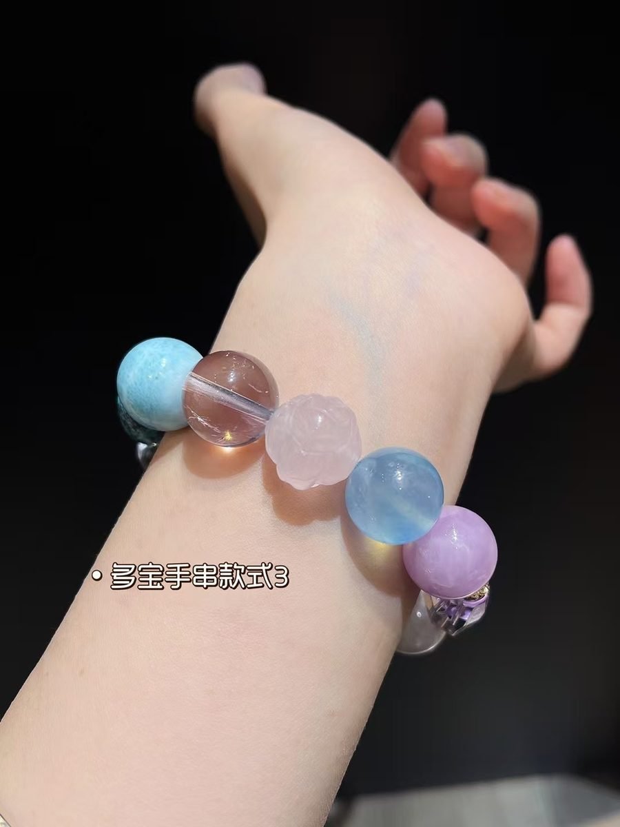 7 Chakra Balancing Bracelet with Rose Quartz & Amethyst — Ref. 02441 - Image 2