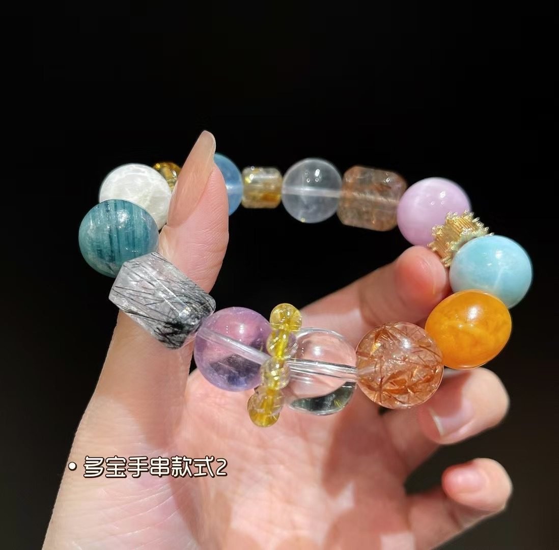 7 Chakra Balancing Baroque Bracelet with Amethyst & Citrine — Ref. 02442
