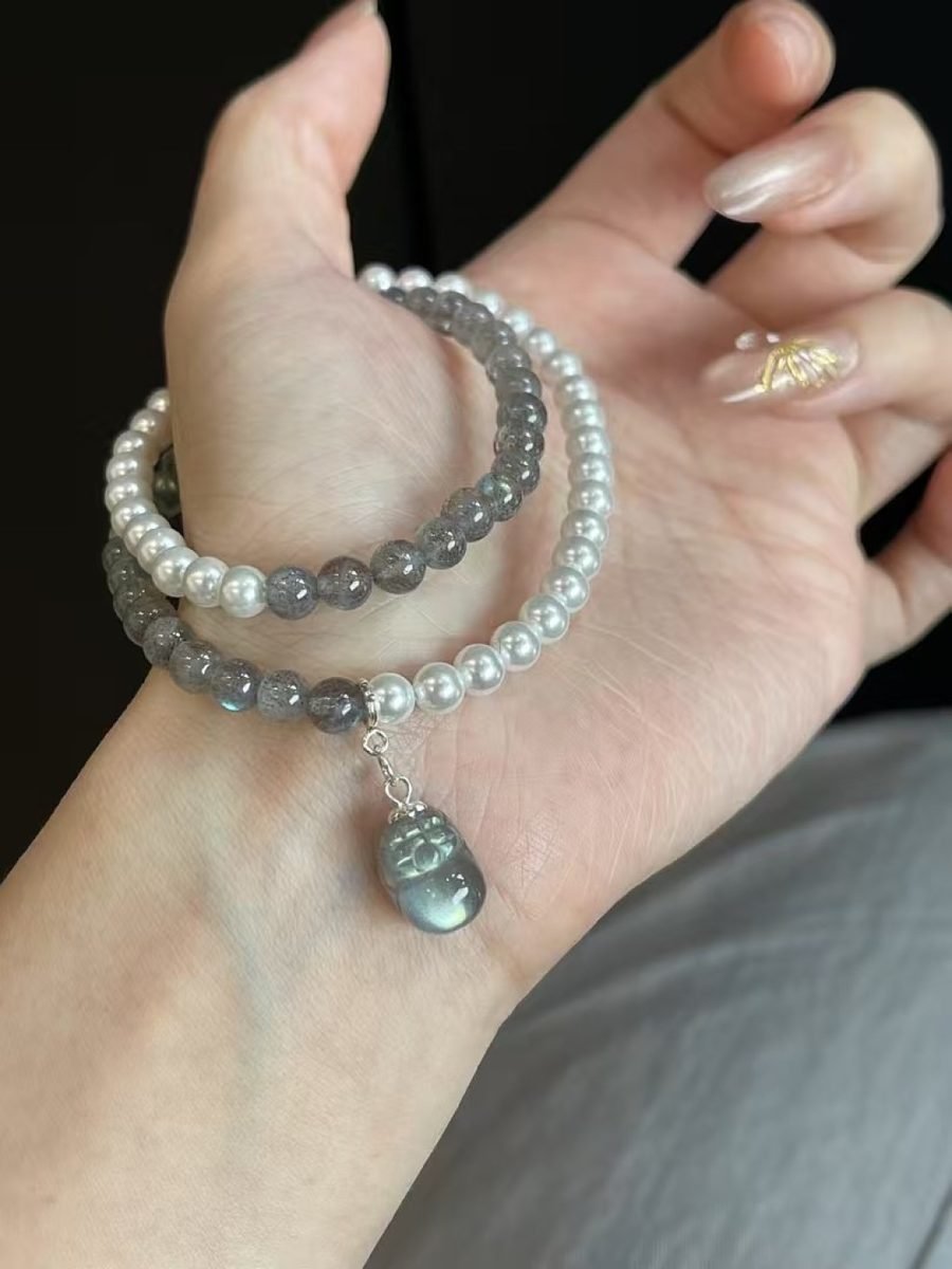 Rainbow Moonstone Bracelet — Ref. 02473 - Image 3