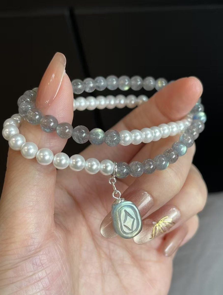 Rainbow Moonstone Bracelet — Ref. 02473 - Image 4