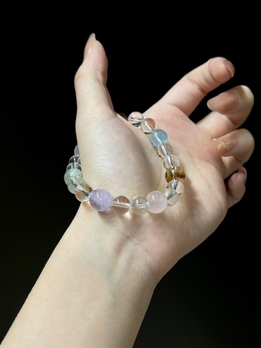 7 Chakra Balancing Bracelet with Rose Quartz & Amethyst — Ref. 02483 - Image 2