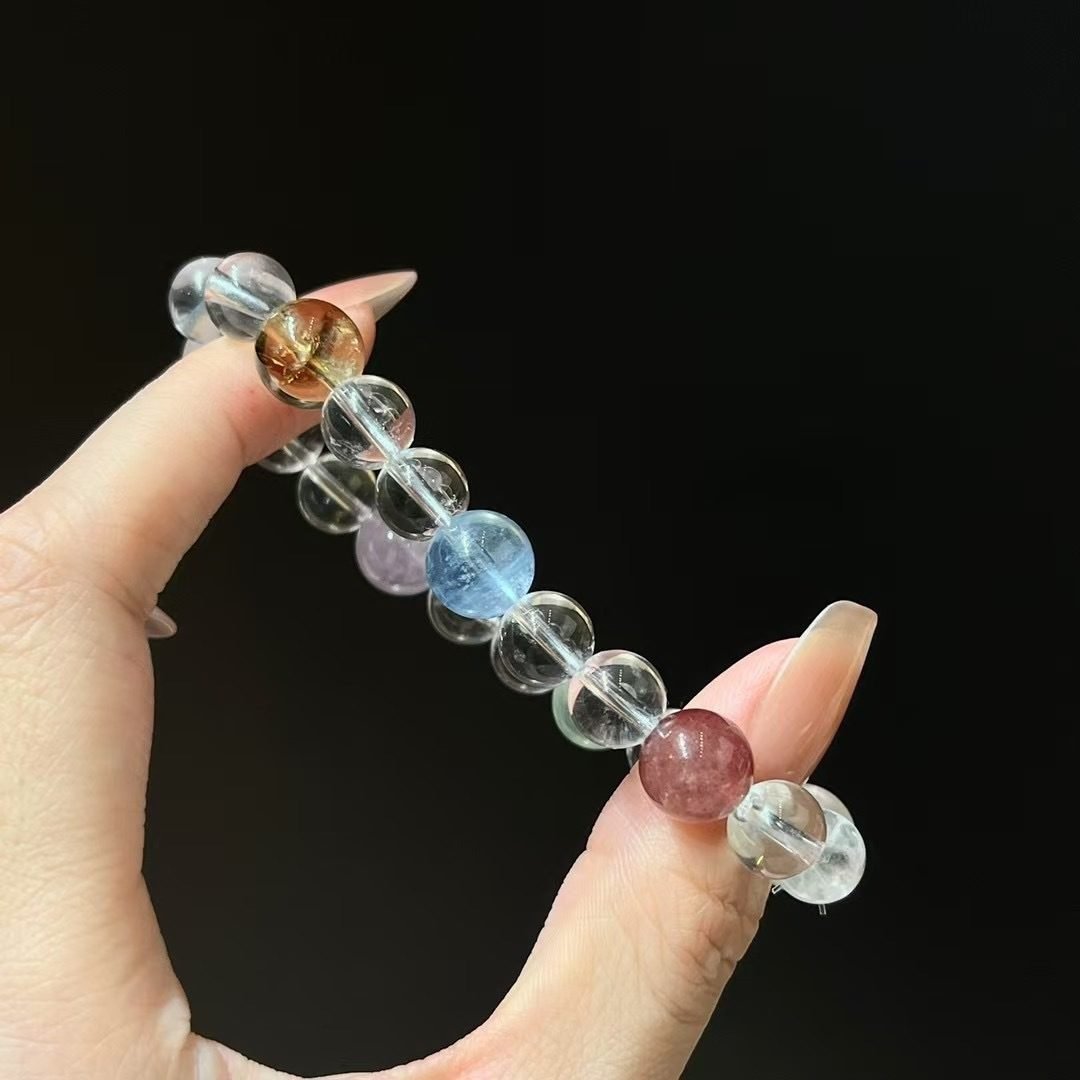 7 Chakra Balancing Bracelet with Rose Quartz & Amethyst — Ref. 02483 - Image 3