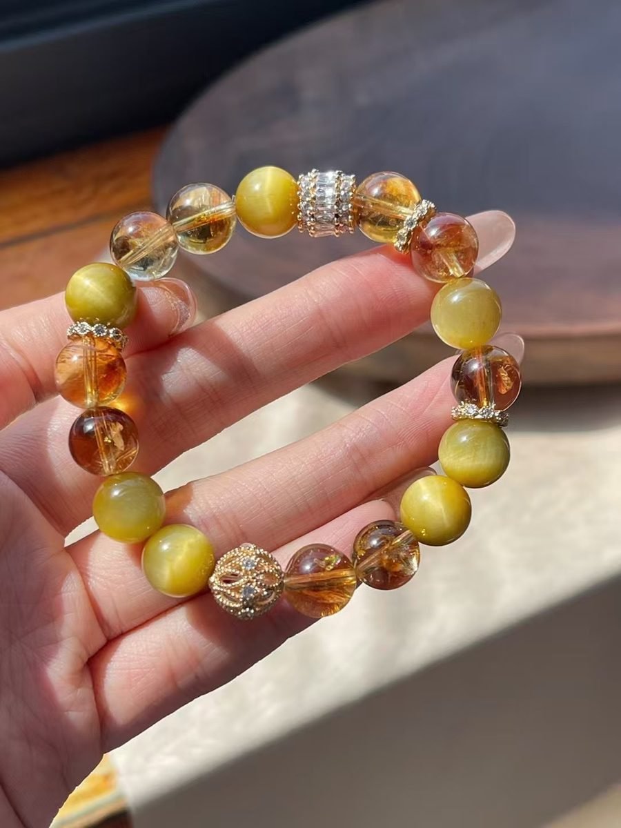 Citrine Bracelet with Tiger Eye — Ref. 02519