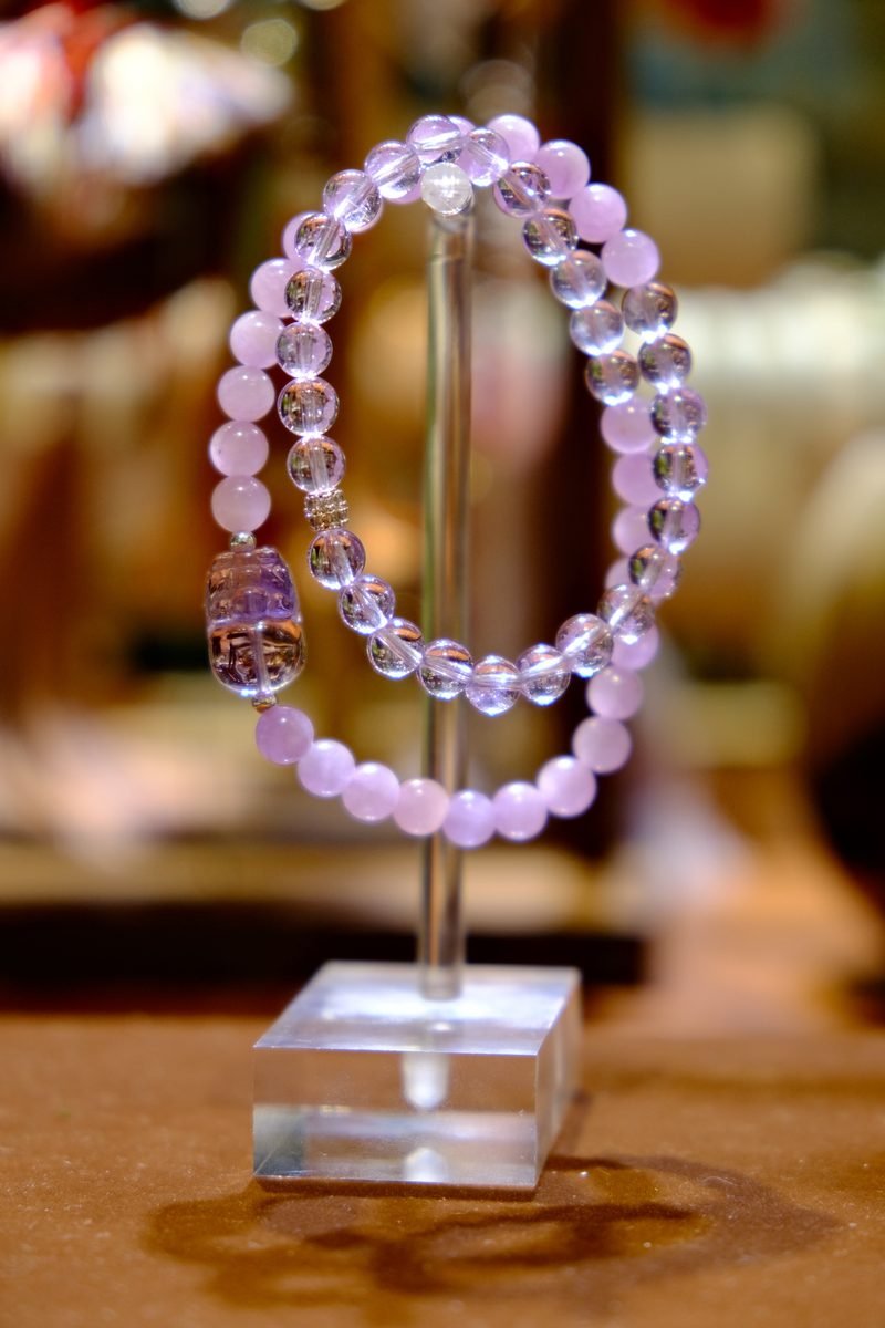 5-6mm Amethyst Bracelet with Kunzite