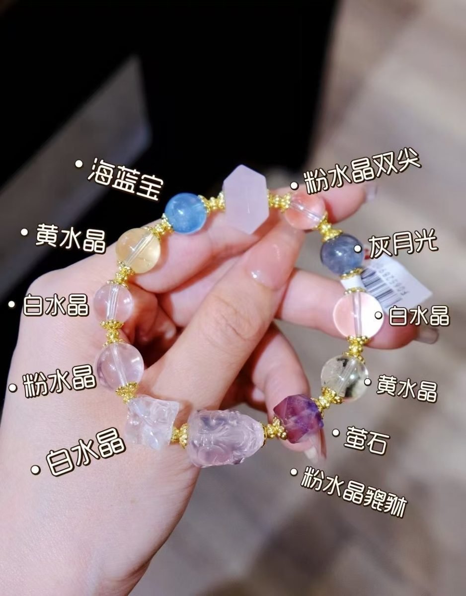 7 Chakra Balancing Bracelet with Rose Quartz