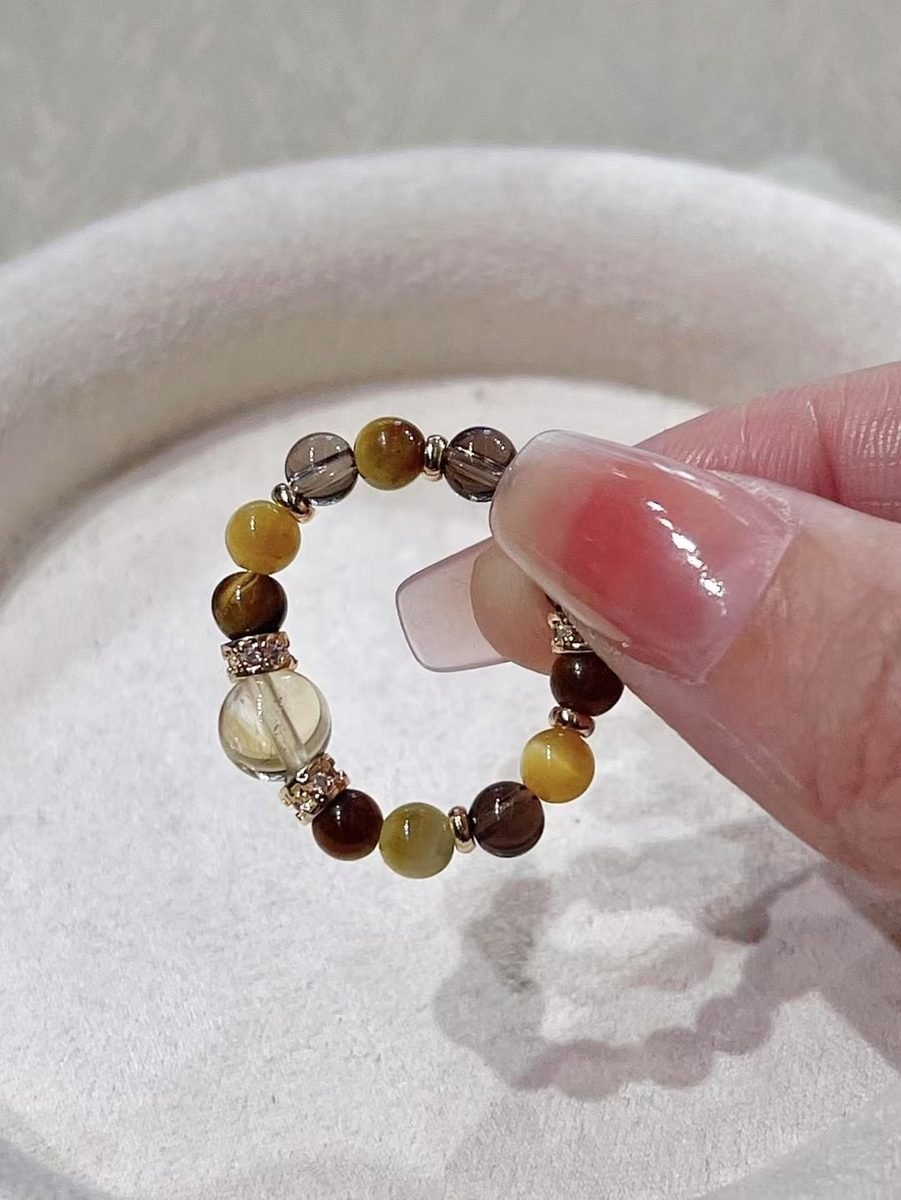 Citrine Ring with Smoky Quartz & Tiger Eye - Image 2