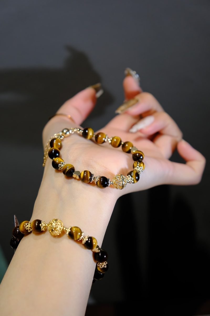 8mm Citrine Bracelet with Tiger Eye — Ref. 02700 - Image 3