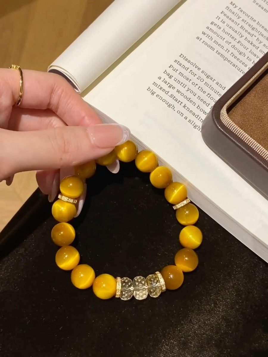 10mm Citrine Bracelet with Tiger Eye — Ref. 02707