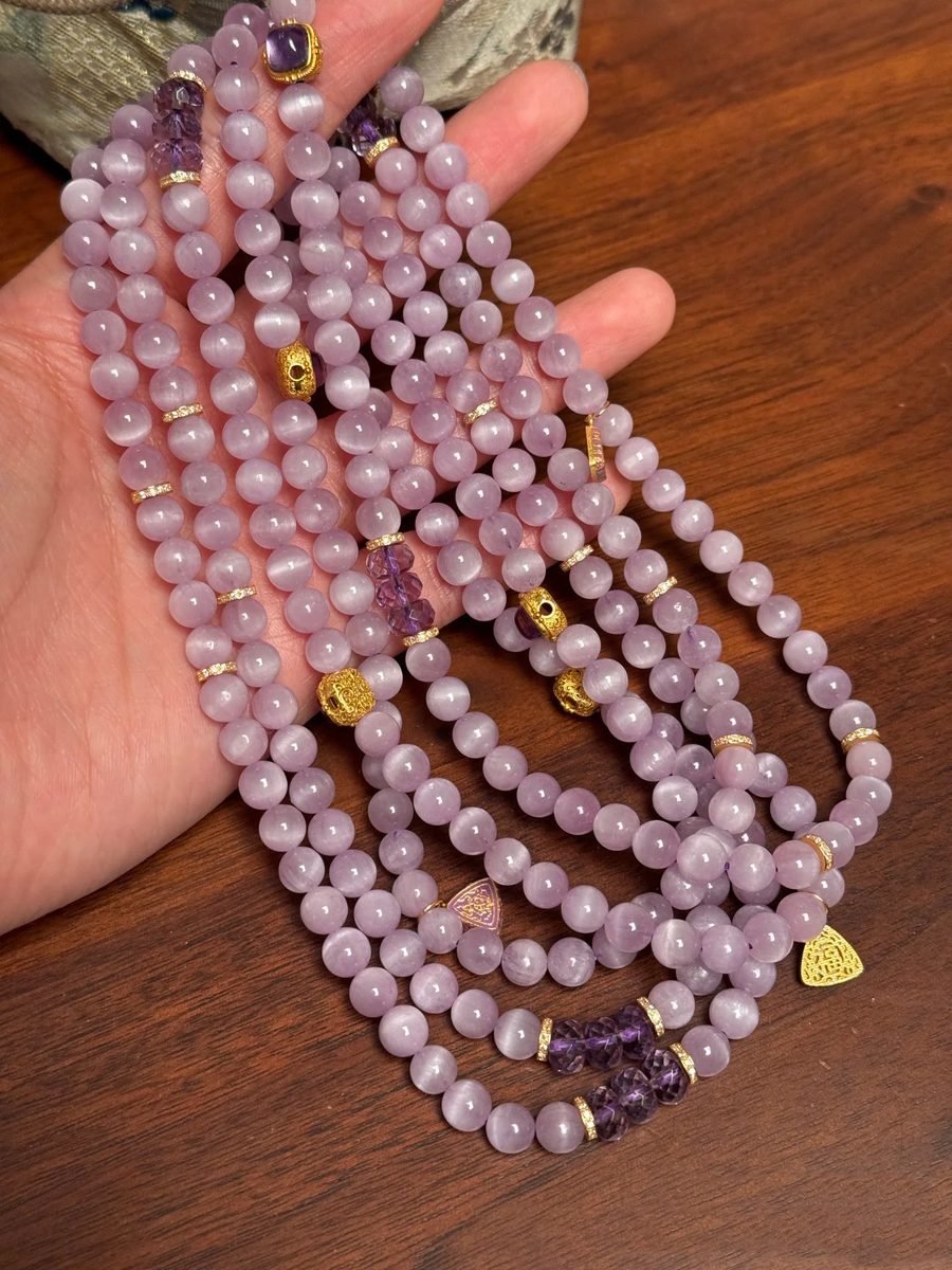 6mm Amethyst Faceted Bracelet with Kunzite