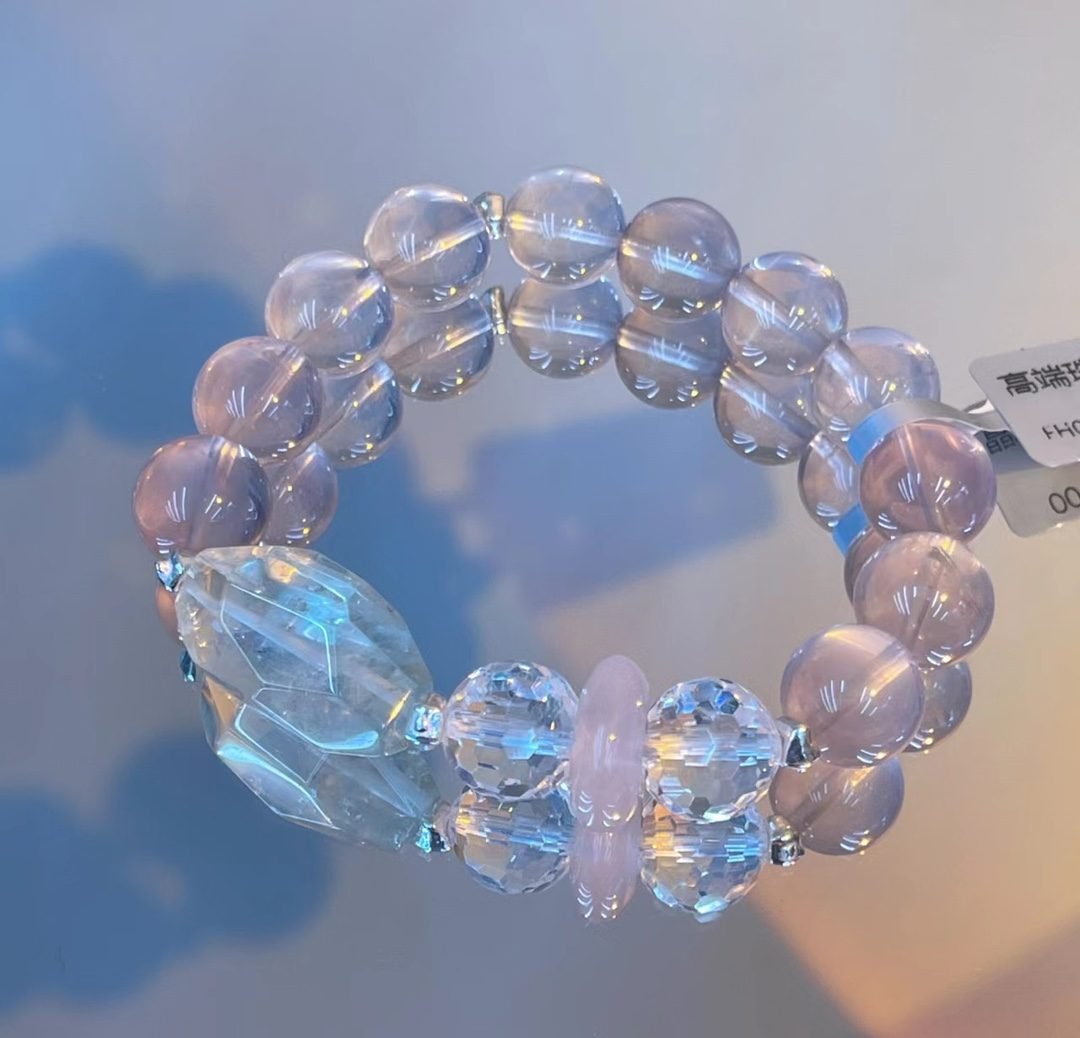 Rose Quartz Bracelet with Clear Quartz — Ref. 02770