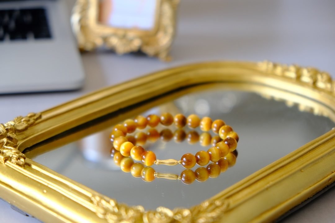 8mm Citrine Bead Strand with Tiger Eye