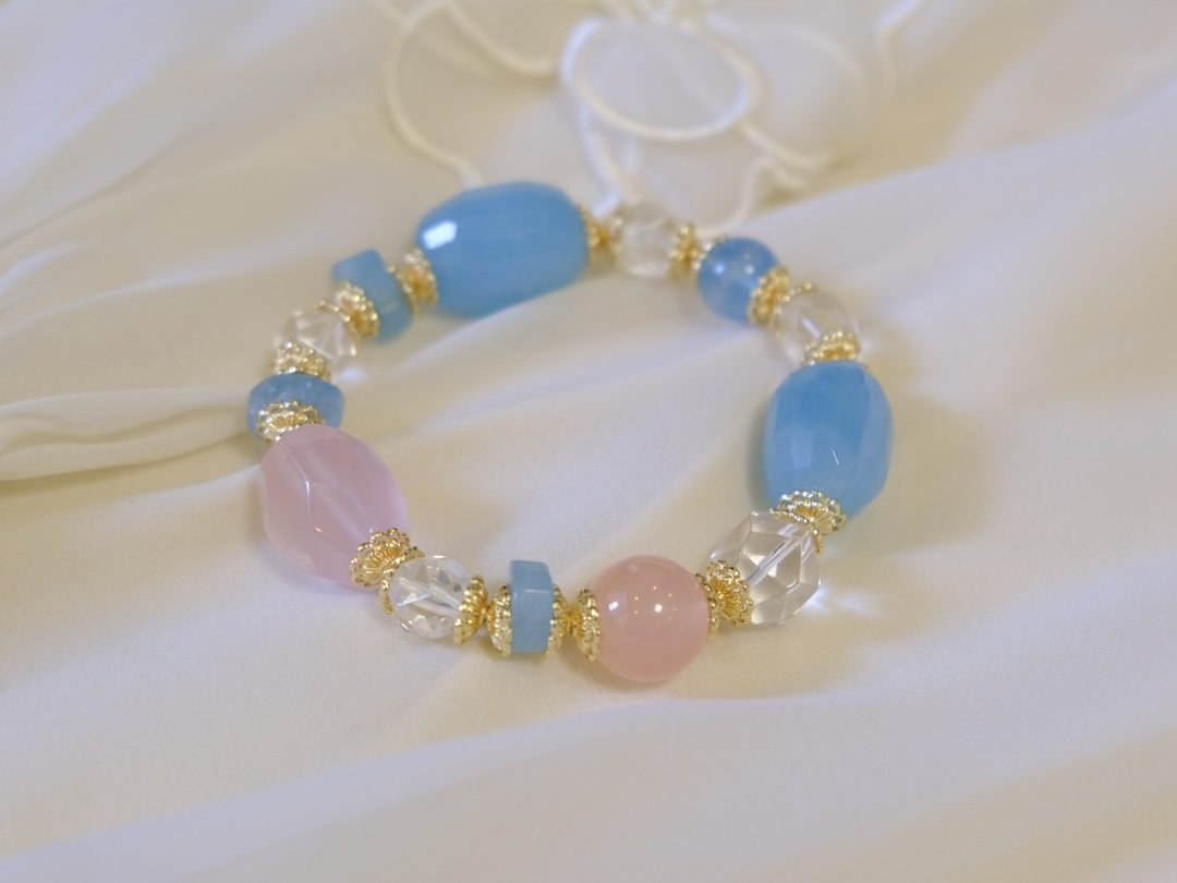 12mm 7 Chakra Balancing Bracelet with Aquamarine