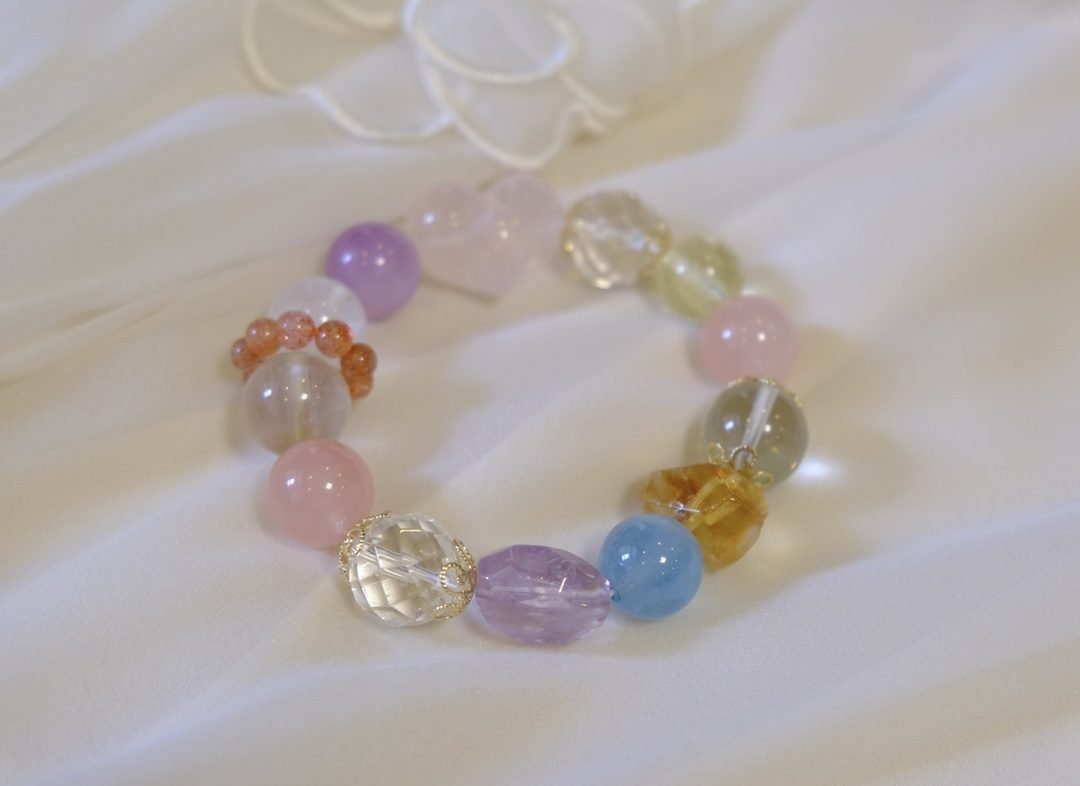 7 Chakra Balancing Bracelet with Rose Quartz & Citrine — Ref. 02896