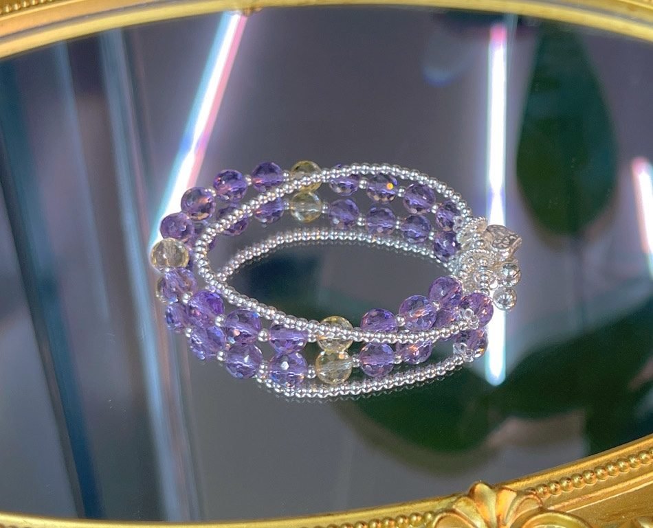 8mm Amethyst Bracelet with Citrine - Image 2